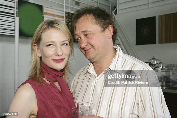 Actress Cate Blanchett and husband director Andrew Upton attend the Sydney Theatre Company 2005 Season Launch at the Wharf Restaurant on October 11,...