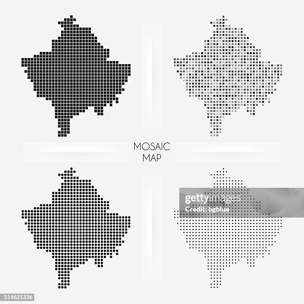 kosovo maps - mosaic squarred and dotted - pristina 幅插畫檔、美工圖案、卡通及圖標