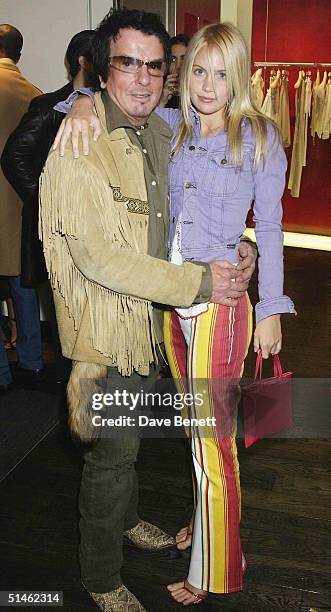 Nicky Haslam and Melissa Montgomery attend the store opening party of "Plein Sud" in partnership with "Joseph" in Draycott Avenue on April 18, 2002...