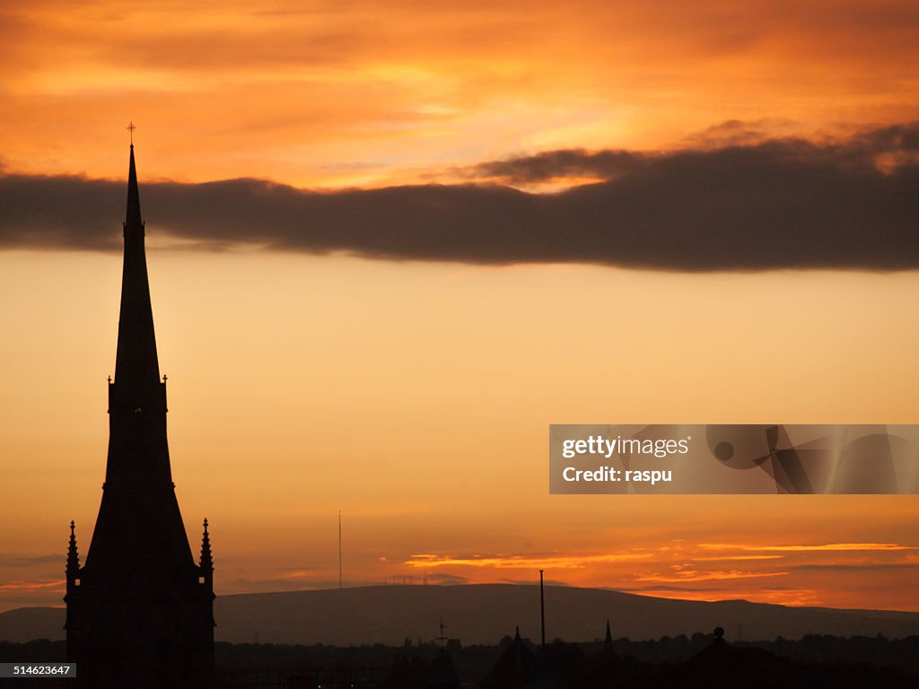 A silhouette during sunset