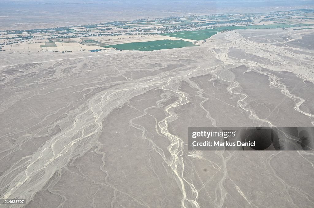 Aja River (Rio Aja) riverbed in Nazca, Peru