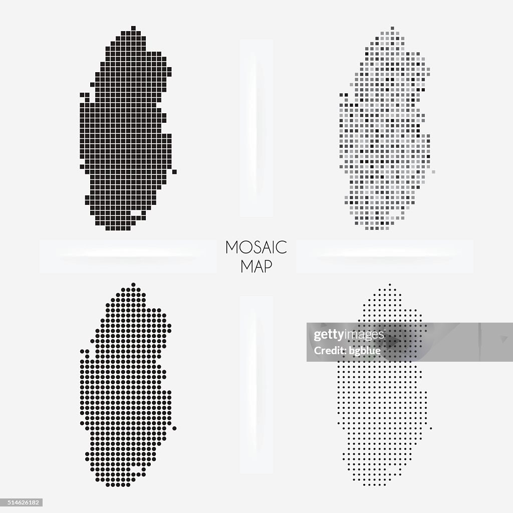 Qatar maps - Mosaic squarred and dotted