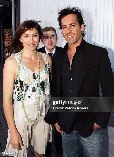 Actors Alex Dimitriades , John Safran and Claudia Karvan attend the Lexus IF Awards Nomination Launch at Doltone House October 11, 2004 in Sydney,...