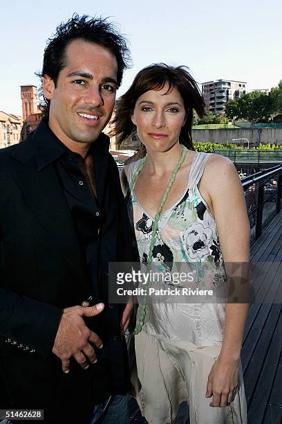 Actors Alex Dimitriades and Claudia Karvan attend the Lexus IF Awards Nomination Launch at Doltone House October 11, 2004 in Sydney, Australia.