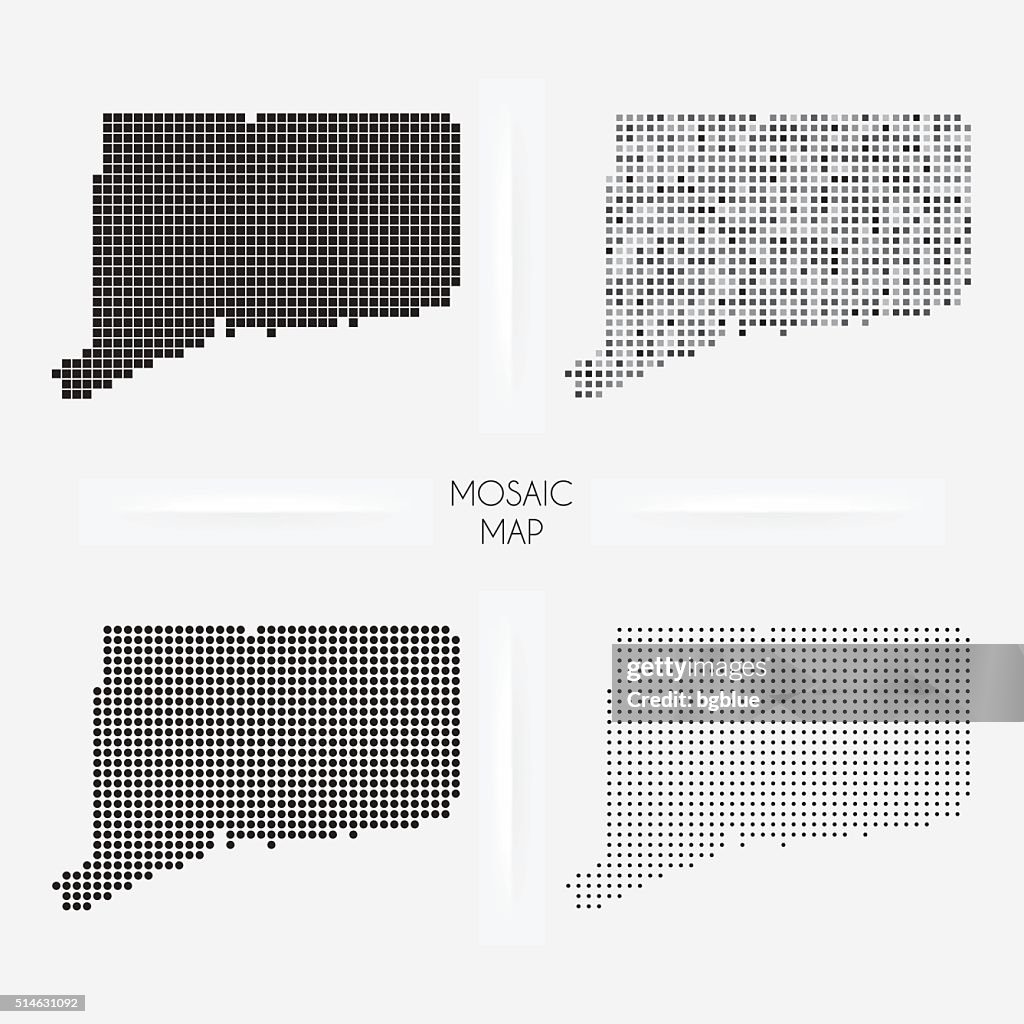 Connecticut maps - Mosaic squarred and dotted