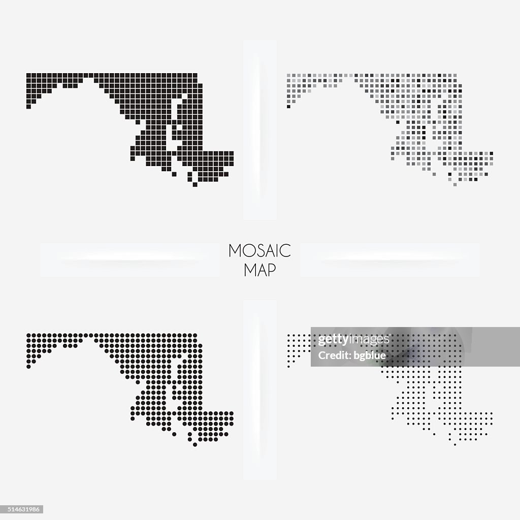 Maryland mapas-mosaico squarred e ponteada
