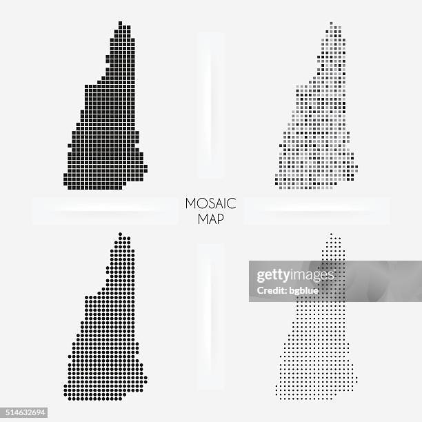 new hampshire maps - mosaic squarred and dotted - concord new hampshire stock illustrations