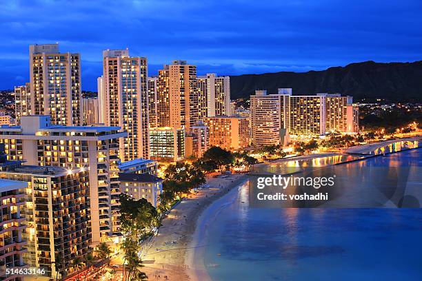 waikiki beach - waikiki beach stock-fotos und bilder