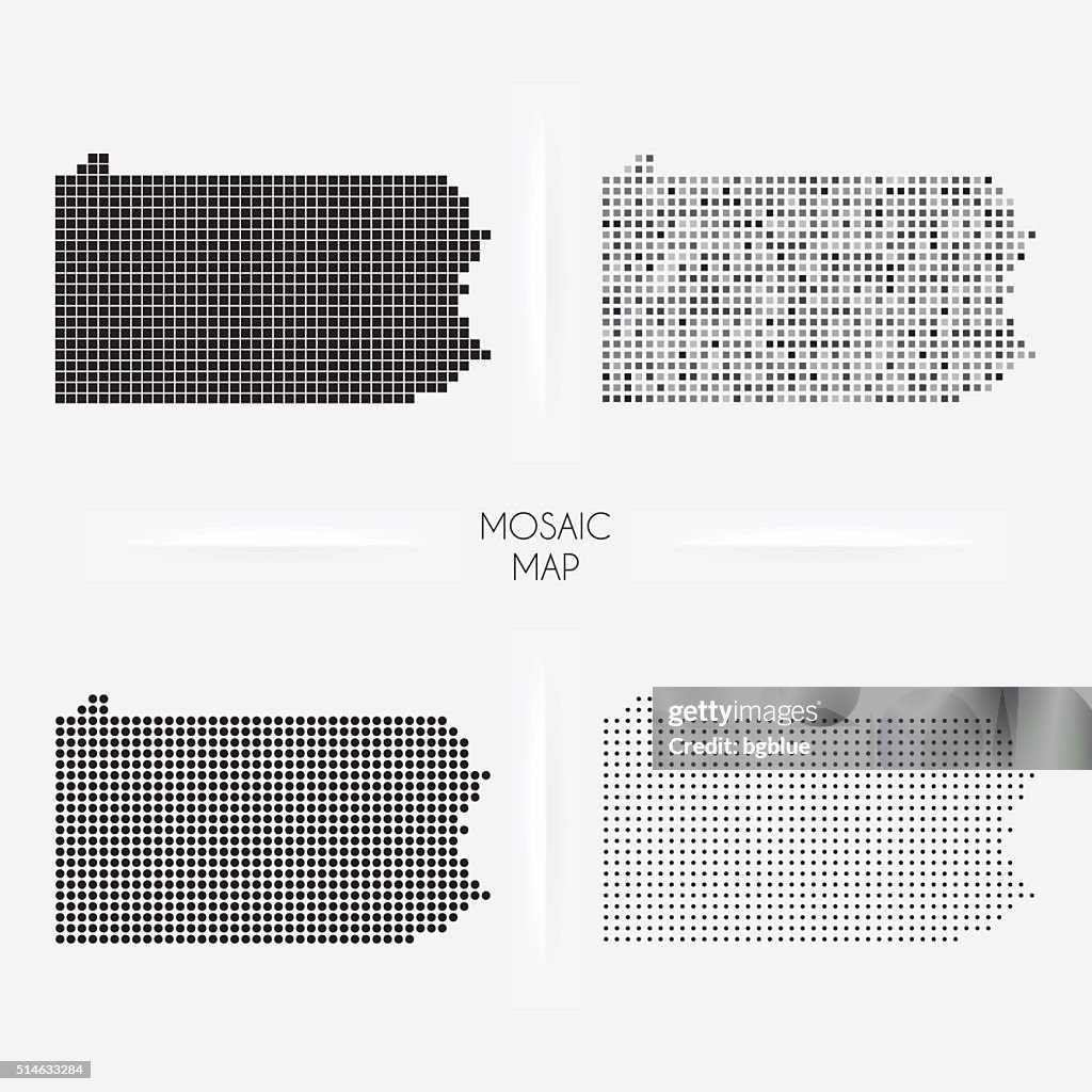 Pennsylvania maps - Mosaic squarred and dotted