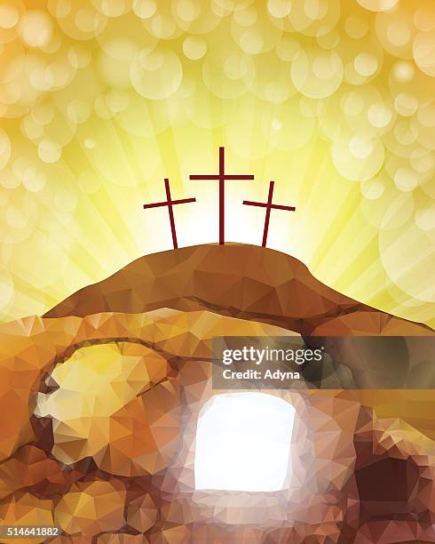 ilustraciones, imágenes clip art, dibujos animados e iconos de stock de jesús tumba - empty tomb jesus