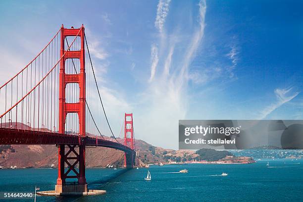 golden gate bridge - san francisco - international landmark stock pictures, royalty-free photos & images