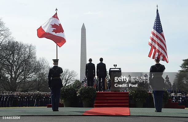 President Barack Obama welcomes Canadian Prime Minister Justin Trudeau to the White House for an Official Visit March 10, 2016 in Washington, DC....