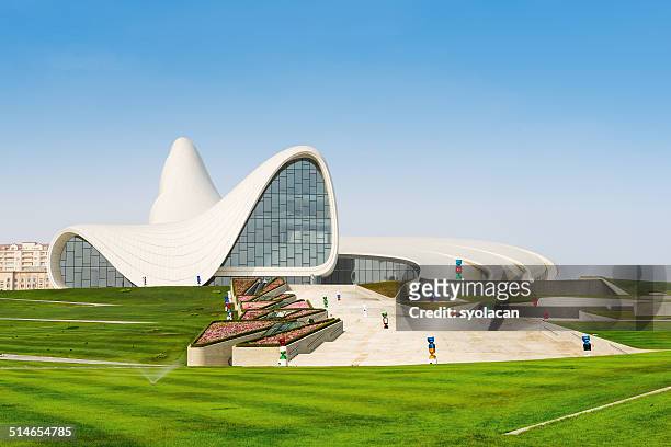 the heydar aliyev cultural center in baku - baku stock pictures, royalty-free photos & images