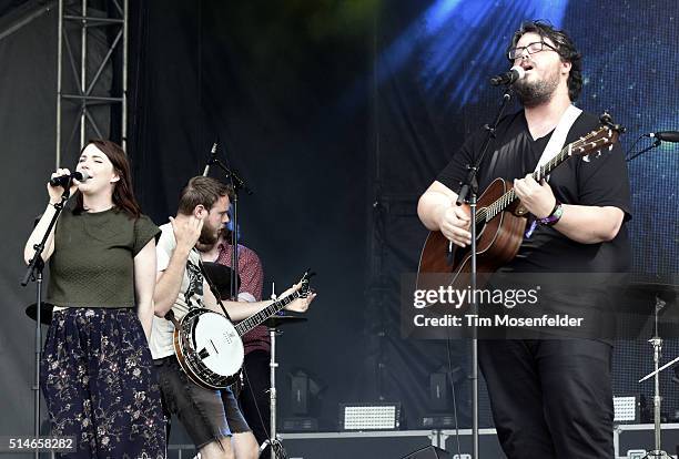 Maggie Heath and Tyler Heath of The Oh Hellos perform during the Okeechobee Music & Arts Festival on March 4, 2016 in Okeechobee, Florida.