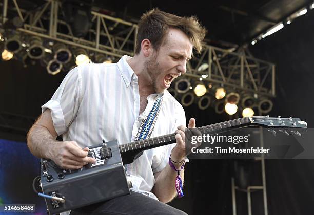 Guitarist for Family and Friends performs during the Okeechobee Music & Arts Festival on March 4, 2016 in Okeechobee, Florida.