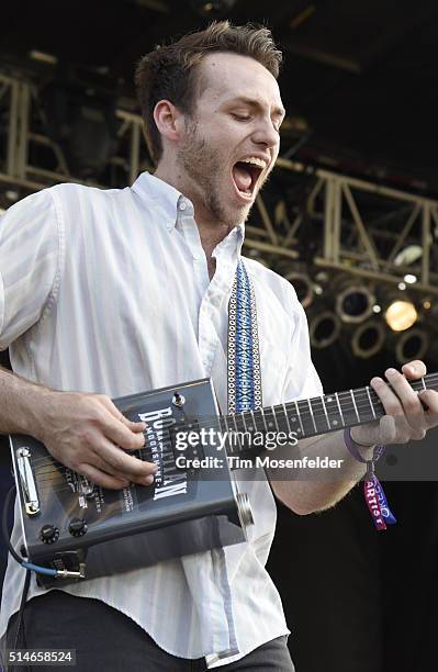 Guitarist for Family and Friends performs during the Okeechobee Music & Arts Festival on March 4, 2016 in Okeechobee, Florida.