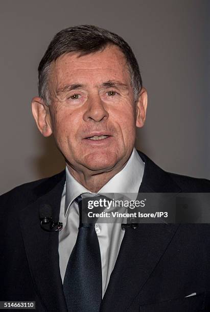 Georges Plassat, CEO of Carrefour attends a press conference held by supermarket giant Carrefour retailing group to announce their 2015 full year...