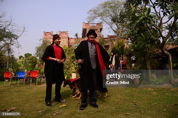 Nitin Rai Eminent Photographer Raghu Rai with his son Nitin Rai, dog Brownie ...
