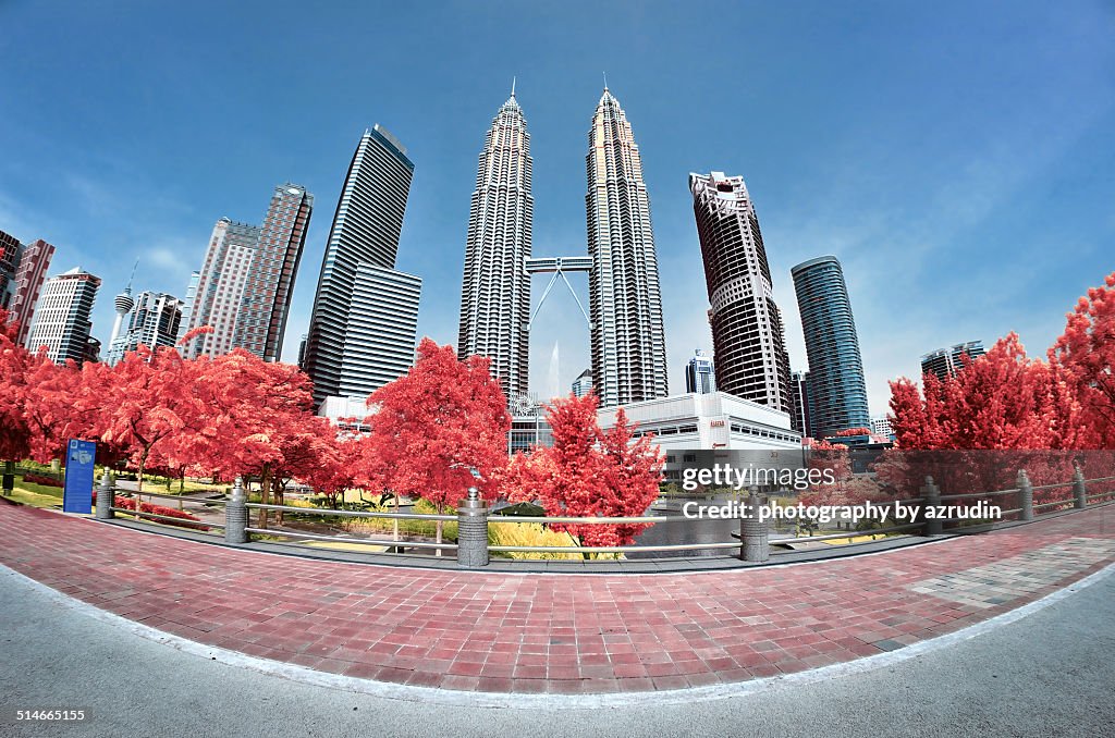 Kuala Lumpur City Center view from KLCC Park