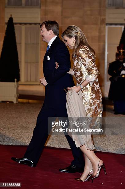King Willem-Alexander of the Netherlands and Queen Maxima arrive at The State Dinner in Honor Of King Willem-Alexander of the Netherlands and Queen...