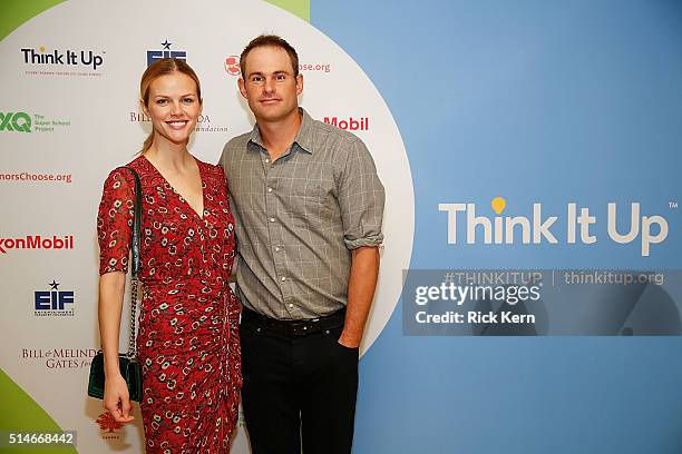 Brooklyn Decker and Andy Roddick at EIF's Think It Up Live Event at David Crockett High School on March 10, 2016 in Austin, Texas.
