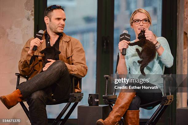 Dustin Feldman and Karissa Hadden attend AOL Build Speakers Series - Karissa Hadden and Dustin Feldman, "Animal Storm Squad" at AOL Studios In New...