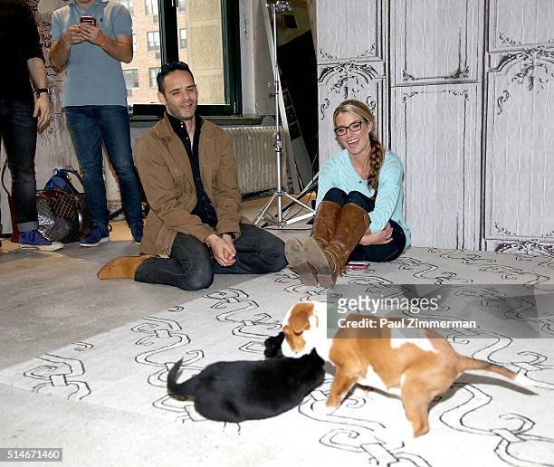 Dustin Feldman and Karissa Hadden attend the AOL Build Speakers Series - Karissa Hadden and Dustin Feldman, "Animal Storm Squad" at AOL Studios In...