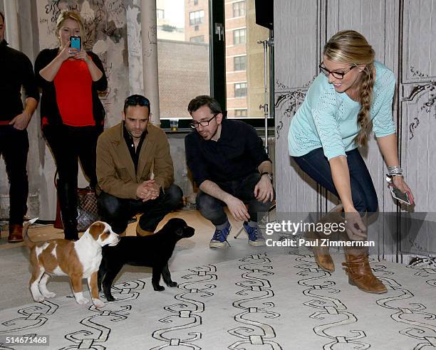 Dustin Feldman and Karissa Hadden attend the AOL Build Speakers Series - Karissa Hadden and Dustin Feldman, "Animal Storm Squad" at AOL Studios In...