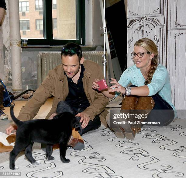 Dustin Feldman and Karissa Hadden attend the AOL Build Speakers Series - Karissa Hadden and Dustin Feldman, "Animal Storm Squad" at AOL Studios In...