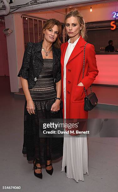 Jemima Khan and Laura Bailey attend the Soho Theatre Gala 2016 at The Vinyl Factory on March 10, 2016 in London, England.