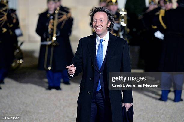 Stephane Bern arrives to the state dinner given by French President Francois Hollande in honor of Queen Maxima of the Netherlands and King...