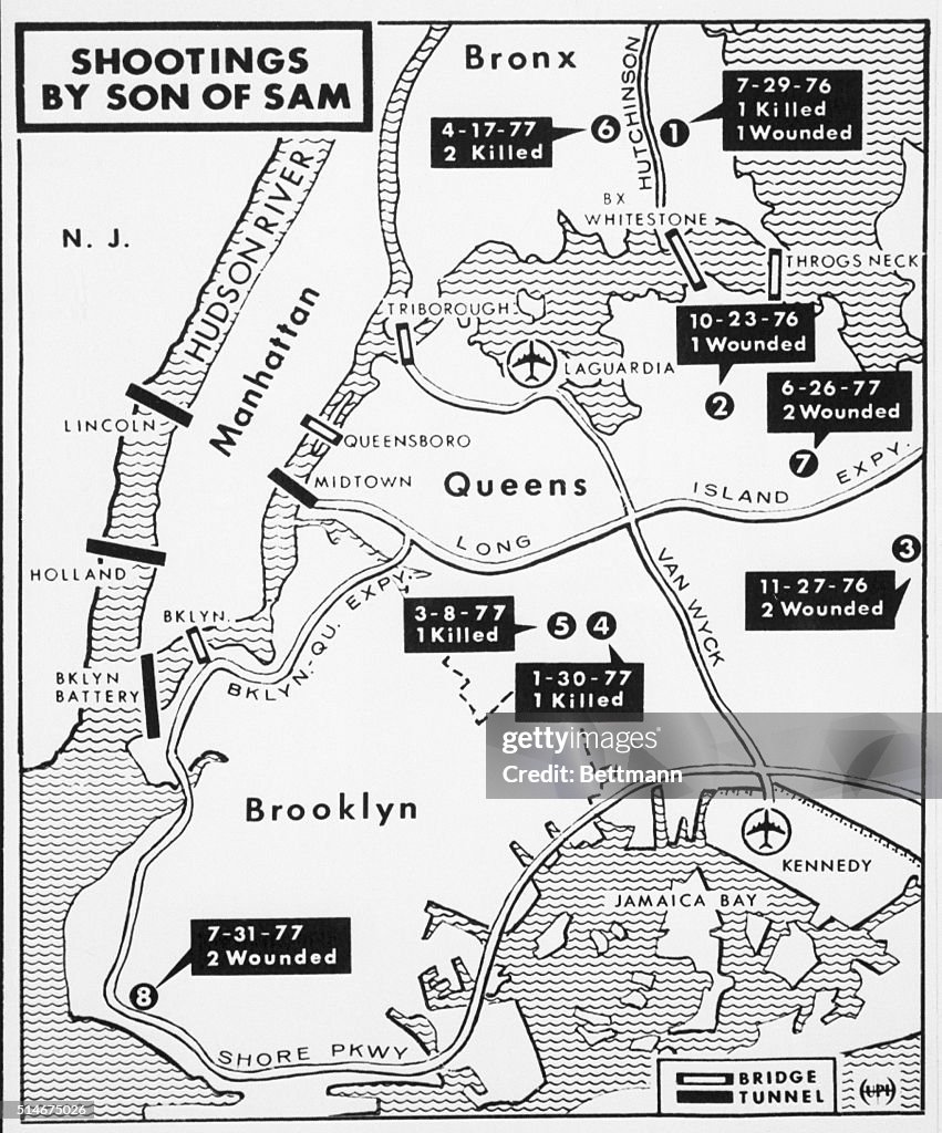 Map of "Son of Sam" Killings