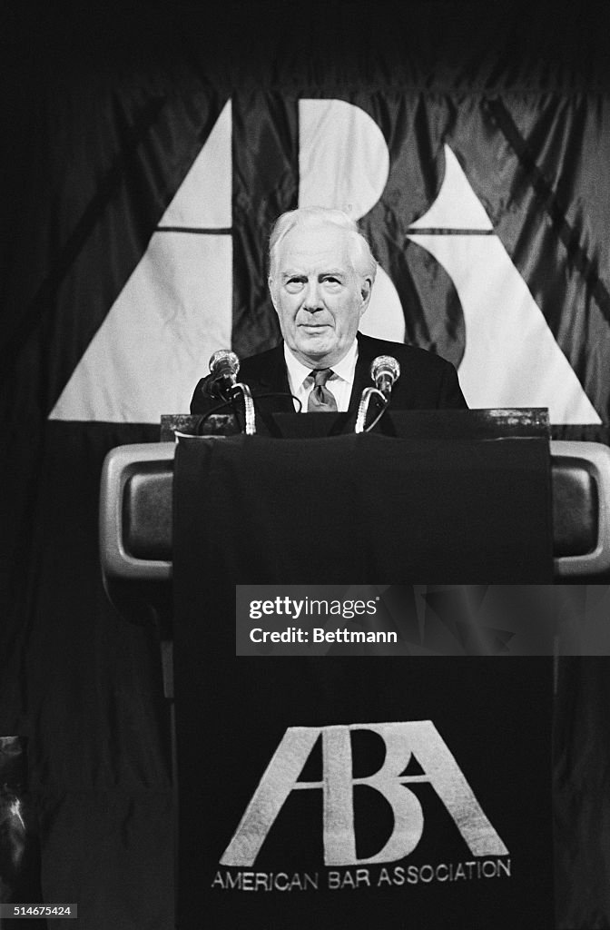 Warren Burger Addressing the American Bar Association