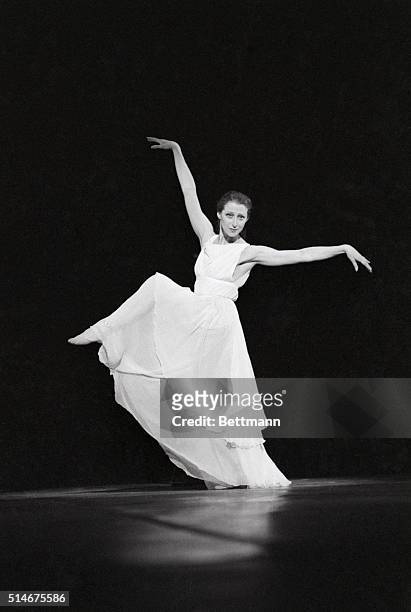 New York: Maya Plisetskaya, whom the Russians call "the last of our great ballerinas," rehearses at New York Uris Theater March 22 for the 1st of her...