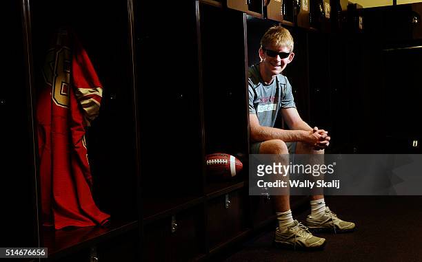 Jake Olson, who is blind, is a long snapper for the Orange Lutheran High football team and is also part of the school's golf team.