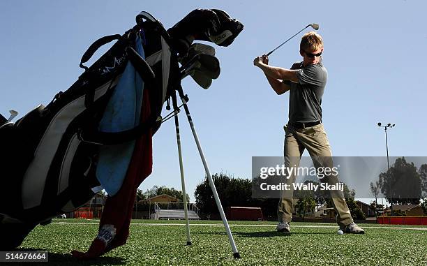 Jake Olson, who is blind, is a long snapper for the Orange Lutheran High football team and is also part of the school's golf team.