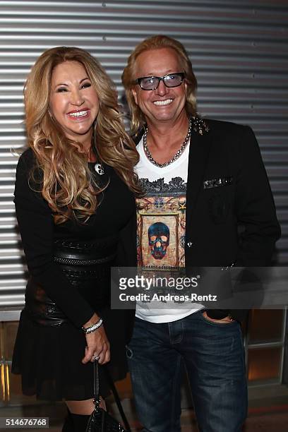 Carmen and Robert Geiss attend the public launch of a new fragrance 'Roberto Geissini' on March 10, 2016 in Cologne, Germany.
