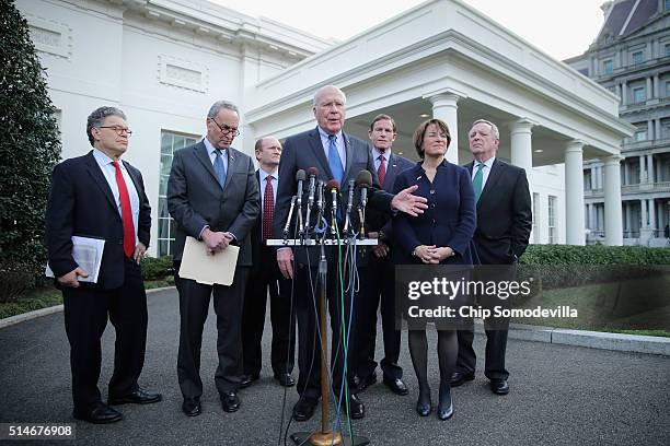 Members of the Senate Judiciary Committee Sen. Al Franken , Sen. Charles Schumer , Sen. Chris Coons , Chairman Patrick Leahy , Sen. Richard...