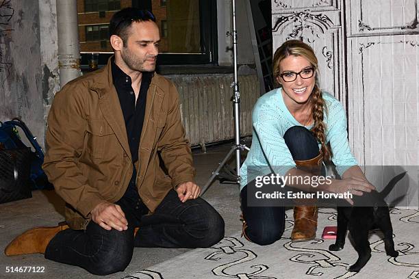 Dustin Feldman and Karissa Hadden attend the AOL Build Speakers Series to discuss "Animal Storm Squad" at AOL Studios In New York on March 10, 2016...