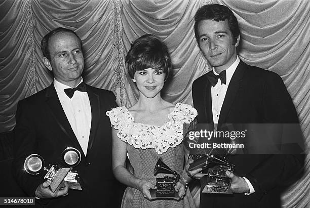 Portrait of Grammy award winners; Johnny Mandel for Song of the Year; Jody Miller for Best Country and Western Female Vocalist; and Herb Alpert,...