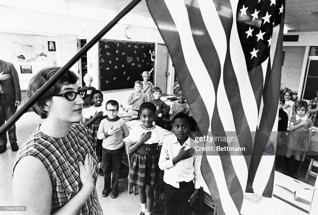 Class Pledging Allegiance to the Flag