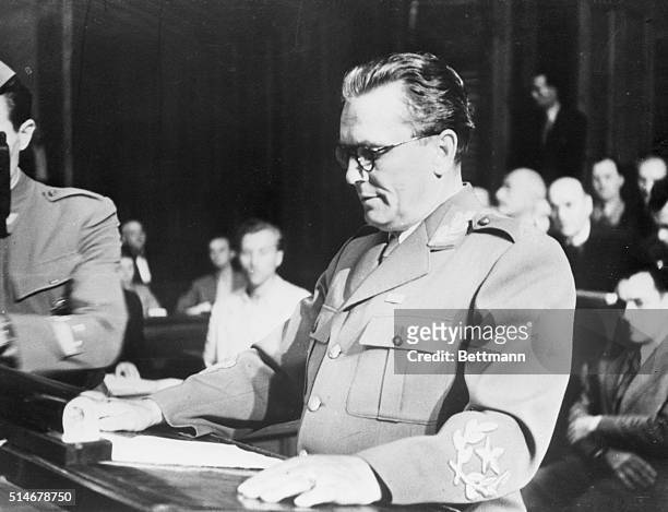 Belgrade: Marshal Josip Broz-Tito, whose government faces its first test at the polls in Nov. 11 elections, addresses a session of the Provisional...