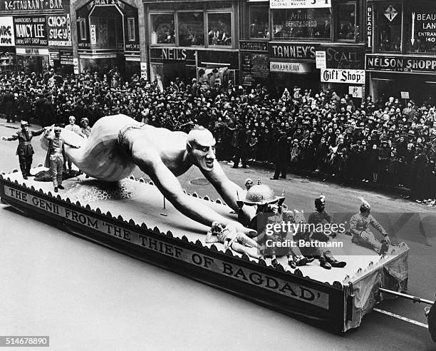 New York: This float, depicting a scene from the "Thief Of Bagdad," was among those included in the annual Macy Thanksgiving Day Parade in New York...