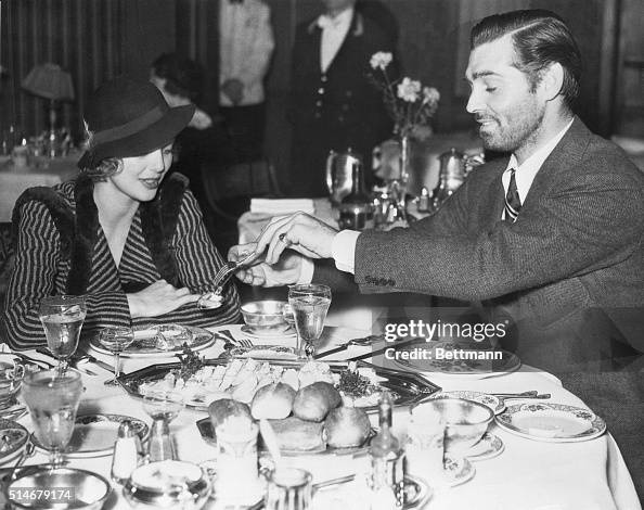 Loretta Young and Clark Gable at Lunch Loretta Young and Clark Gable at Lunch