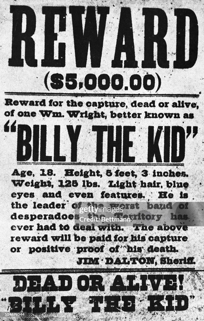 Wanted Poster For Billy The Kid
