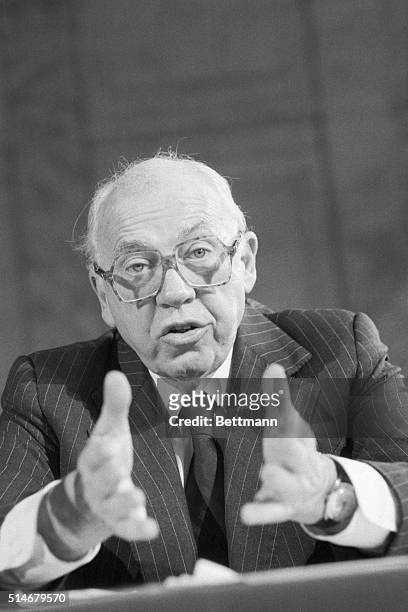 William J. Casey, the nominee for director of the Central Intelligence Agency, speaks at his confirmation hearing before the Senate Intelligence...