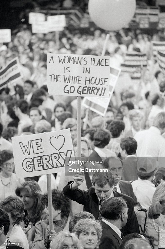 Supporters of Geraldine Ferraro