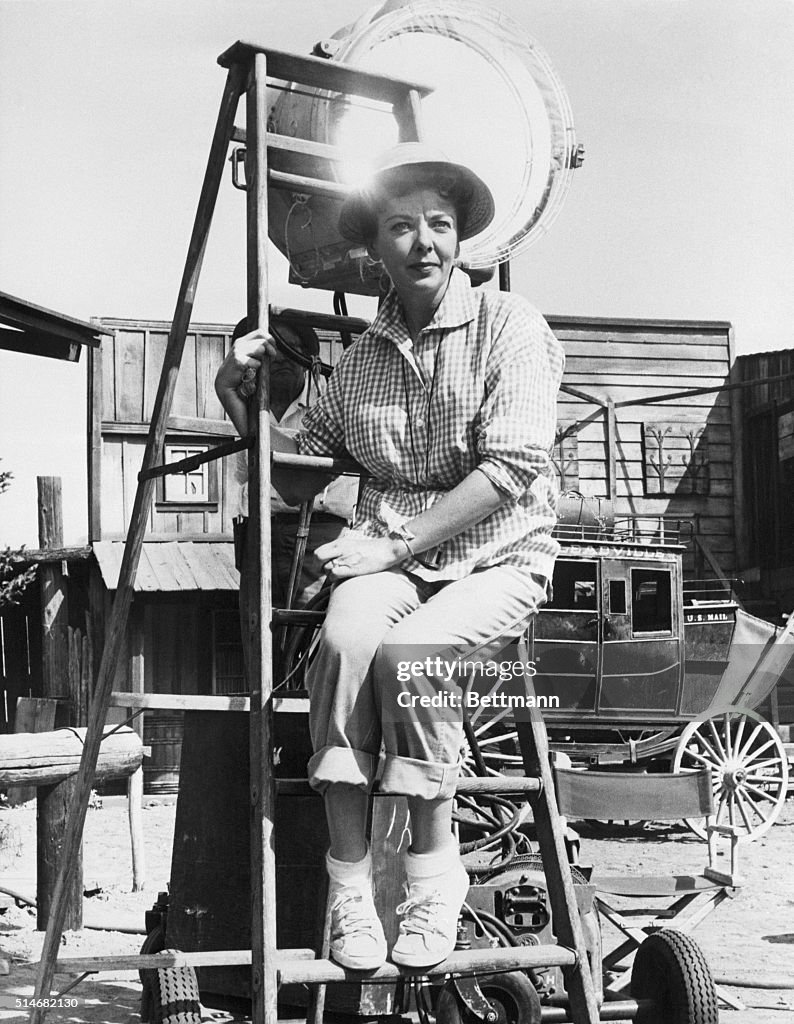 Actress Ida Lupino Directing a Television Show