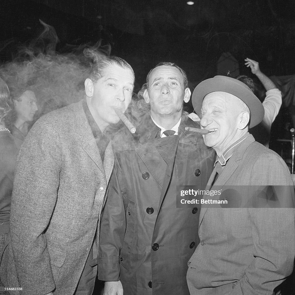 Bishop, Durante, and Berle Smoke Cigars