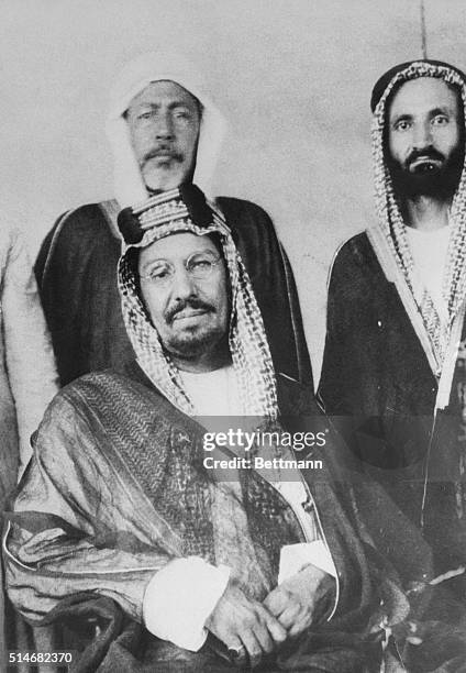 London, England: Arabia's "Bad Boy" Incites "Holy War" - Photo shows the bad boy of Arabia the Holy "Terror" of Islam, Abdul Aziz Ibn Ul Saud. His...